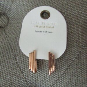 Free People 14K Gold Plated Square Hoops